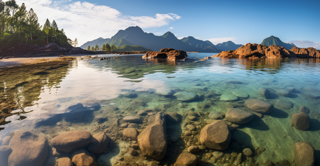 A panoramic shot of a stunning natural landscape