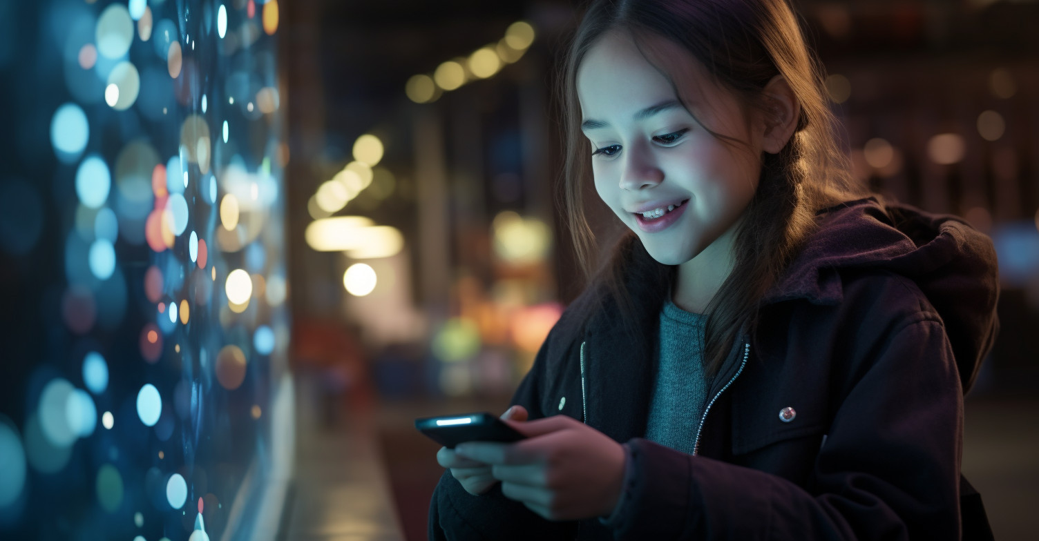 Student interacting with language exchange app