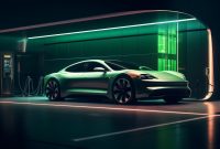 Modern electric car charging station