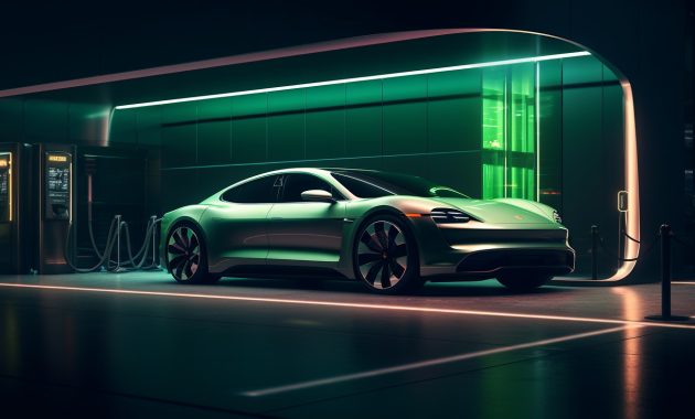 Modern electric car charging station Modern electric car charging station