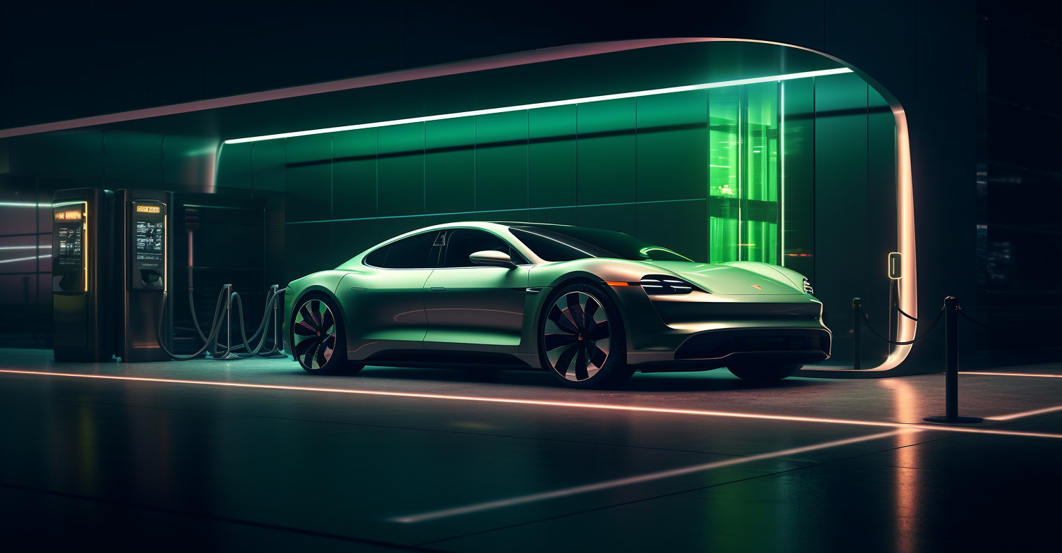 Modern electric car charging station