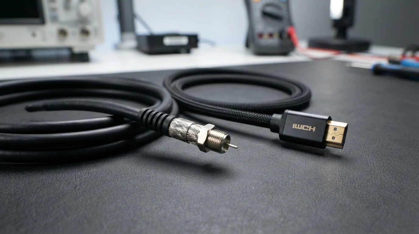 Coaxial and HDMI cables Coaxial cable and HDMI cable comparison