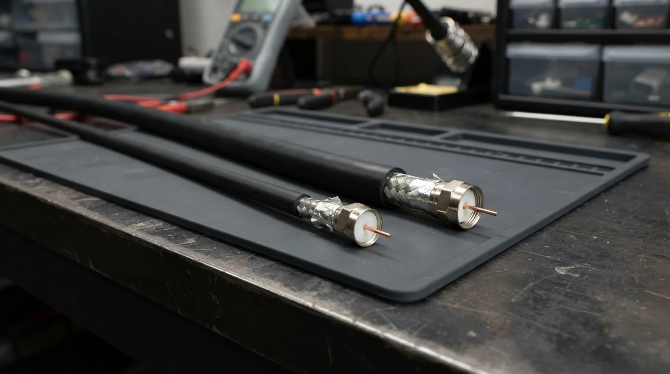 RG6 and RG11 coaxial cables size comparison