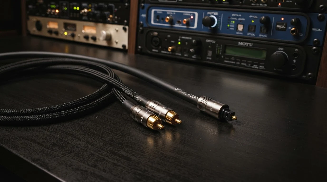 SPDIF and Optical audio cables SPDIF coaxial and Optical Toslink audio cables comparison